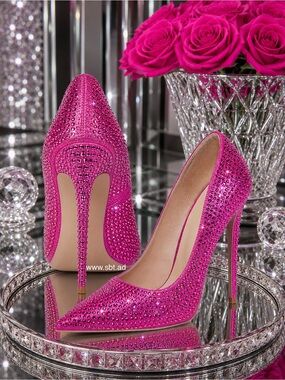 NEW Cinderella Wedding Shoes Sparkling  Swarovski Crystal Rhinestone Pumps +Gift